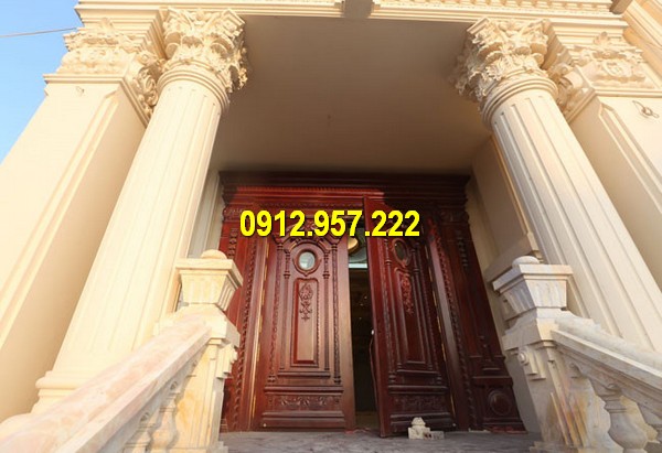 Cột hiên biệt thự nhà riêng bằng đá vàng, đá trắng, đá xanh