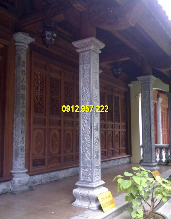 Cột đá nhà thờ họ đẹp, kích thước chuẩn phong thuỷ
