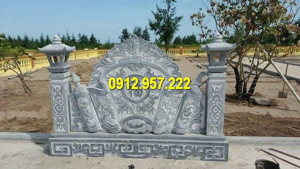 Cuốn thư thường được đặt ở vị trí ngay sau cổng đá Lăng mộ đá tại Hà Nội - Địa chỉ bán lăng mộ đá tại Hà Nội giá rẻ uy tín