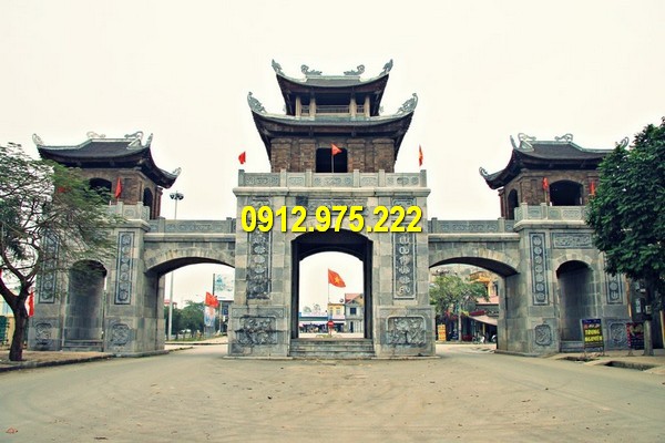 Kiến trúc cổng tam quan được sử dụng làm cổng làng, cổng đền chùa