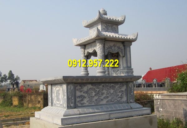 Mộ đá hai mái bằng đá xanh rêu tự nhiên Khu lăng mộ đá xanh rêu nguyên khối đẹp nhất Ninh Vân Ninh Bình