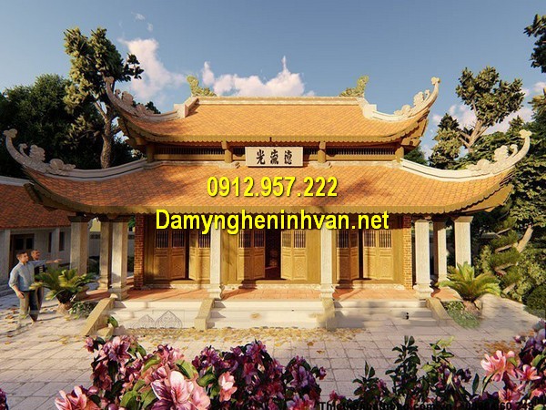 Bản vẽ nhà thờ họ 3 gian 8 mái Nhà thờ họ đẹp - Các kiểu nhà thờ họ từ đường đẹp tại Việt Nam