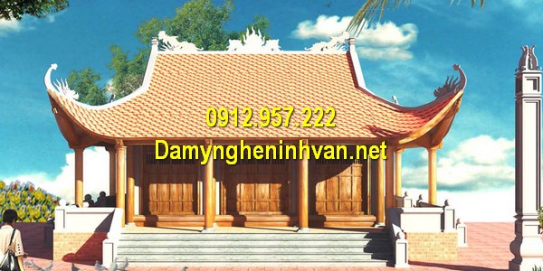 Bản vẽ nhà thờ họ 4 mái Nhà thờ họ đẹp - Các kiểu nhà thờ họ từ đường đẹp tại Việt Nam