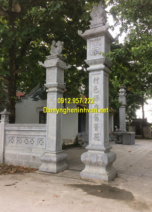 Cột đá nhà thờ họ Cột đồng trụ nhà từ đường - Mẫu cột đồng trụ từ đường nhà thờ họ đẹp