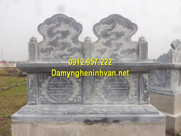 Kích thước xây mộ đôi chuẩn phong thuỷ Mẫu mộ đá đôi Ninh Bình - Hình ảnh mộ đá đôi, mộ đôi đá khối đẹp nhất