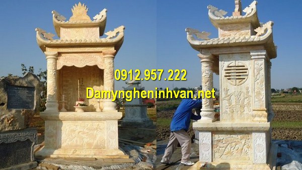 Mộ đôi đá vàng Ninh Bình Mẫu mộ đá đôi Ninh Bình - Hình ảnh mộ đá đôi, mộ đôi đá khối đẹp nhất