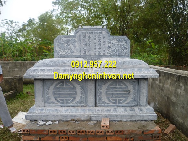 Mộ đôi đá khối chuẩn phong thuỷ Mẫu mộ đá đôi Ninh Bình - Hình ảnh mộ đá đôi, mộ đôi đá khối đẹp nhất