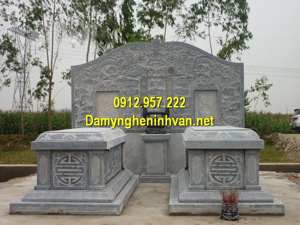 Mộ đôi đá khối đẹp Mẫu mộ đá đôi Ninh Bình - Hình ảnh mộ đá đôi, mộ đôi đá khối đẹp nhất