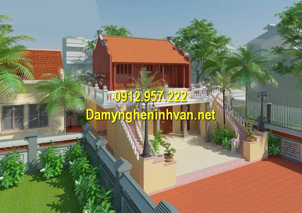 Nhà thờ họ 2 tầng đẹp Nhà thờ họ đẹp - Các kiểu nhà thờ họ từ đường đẹp tại Việt Nam