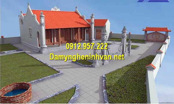 Nhà thờ họ 3 gian 4 mái Nhà thờ họ đẹp - Các kiểu nhà thờ họ từ đường đẹp tại Việt Nam