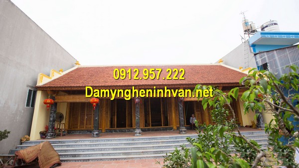 Nhà thờ họ 5 gian mái bằng Nhà thờ họ đẹp - Các kiểu nhà thờ họ từ đường đẹp tại Việt Nam