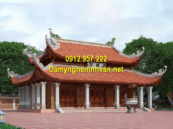 Nhà thờ họ 8 mái cong Nhà thờ họ đẹp - Các kiểu nhà thờ họ từ đường đẹp tại Việt Nam