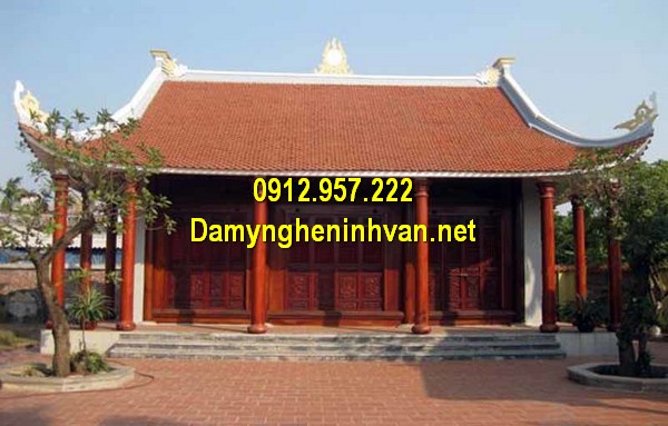 Nhà thờ họ ba gian mái cong Nhà thờ họ đẹp - Các kiểu nhà thờ họ từ đường đẹp tại Việt Nam