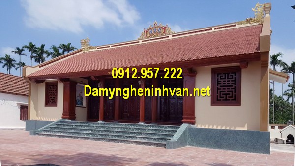Mẫu nhà thờ họ cấp 4 mái đao Nhà thờ họ đẹp - Các kiểu nhà thờ họ từ đường đẹp tại Việt Nam