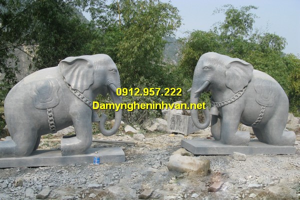 Báo giá tượng con voi đá phong thủy Voi đá đẹp - Tượng con voi đá phong thủy Ninh Bình đẹp nhất 2019