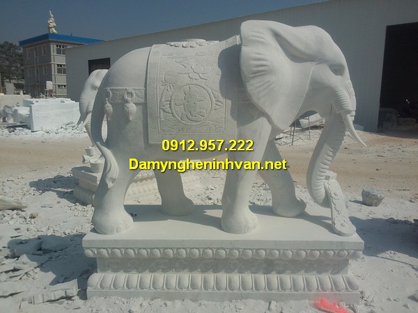 Tượng voi đá trước cửa đẹp Voi đá đẹp - Tượng con voi đá phong thủy Ninh Bình đẹp nhất 2019