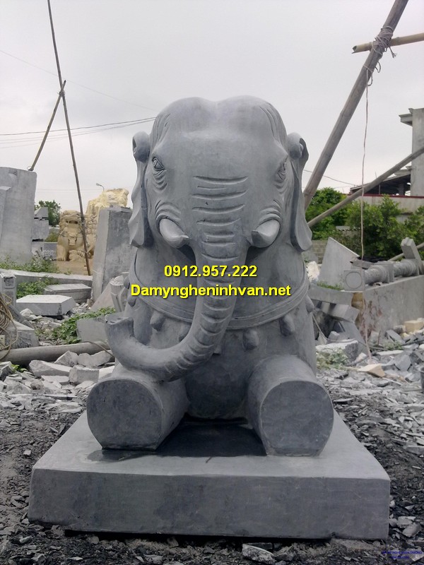 Ý nghĩa phong thủy tượng voi đá Voi đá đẹp - Tượng con voi đá phong thủy Ninh Bình đẹp nhất 2019