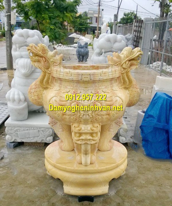 Lư hương đá vàng, bộ lư hương bằng đá vàng chất lượng cao giá rẻ Lư hương đá vàng, bộ lư hương bằng đá vàng chất lượng cao giá rẻ