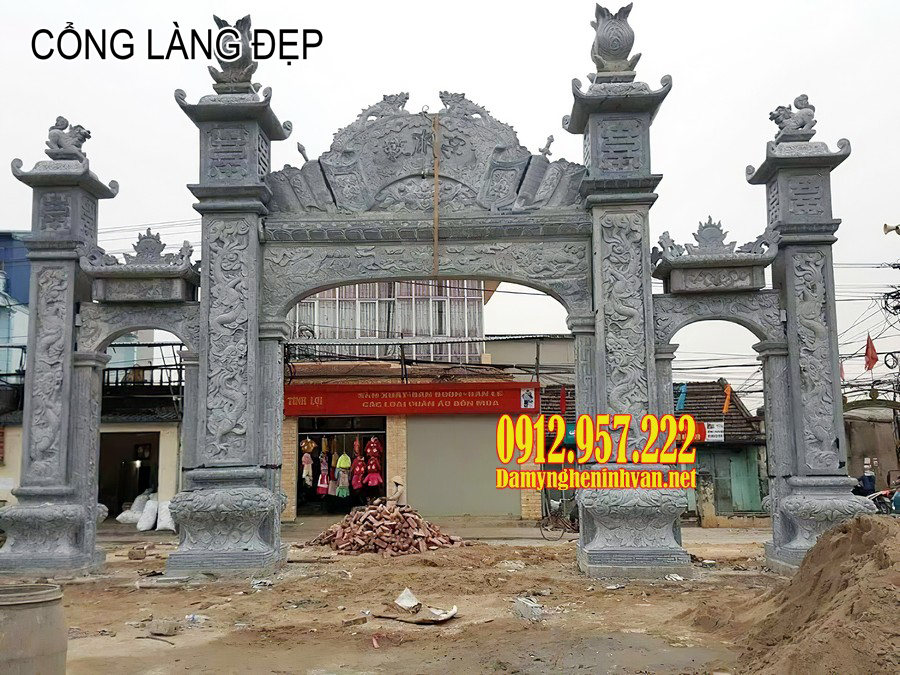 Cổng làng tam quan đẹp Cổng làng đẹp bằng đá - Mẫu cổng làng đẹp bằng đá tự nhiên