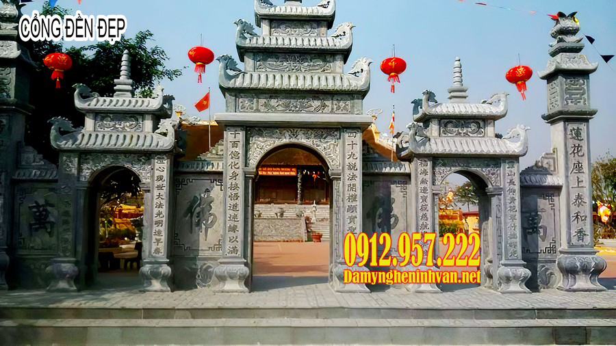 Mẫu cổng đền chùa đẹp Cổng đền đẹp bằng đá - Mẫu cổng đền chùa đẹp bằng đá tự nhiên