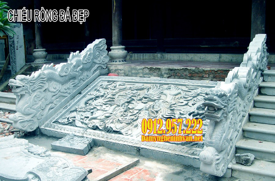 Chiếu rồng đá nhà thờ họ bằng đá tự nhiên Chiếu rồng đá đẹp - Các mẫu chiếu rồng đá đẹp nhất Việt Nam năm 2020