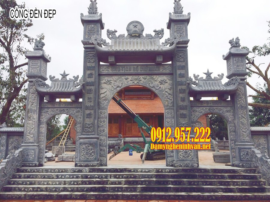 Cổng đền đẹp bằng đá – Mẫu cổng đền chùa đẹp bằng đá tự nhiên