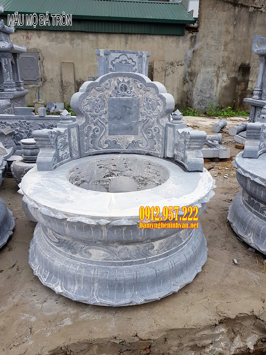 Mẫu mộ đá tròn đẹp nhất Việt Nam Mẫu mộ đá tròn đẹp - Báo giá mộ đá tròn, giá mẫu mộ tròn đá tự nhiên