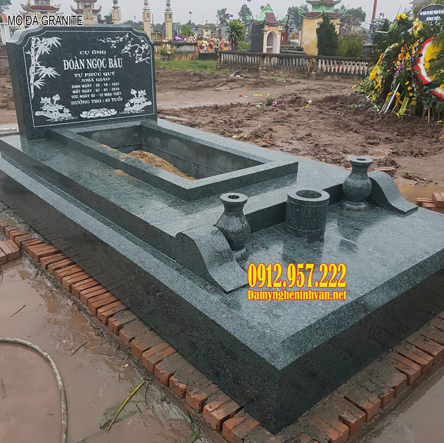 Mộ đá granite nguyên khối giá rẻ Mộ đá granite đẹp - Mẫu mộ ốp đá granite, mộ đá granite nguyên khối đẹp