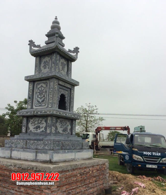 mẫu mộ tháp bằng đá xanh Mẫu mộ đá xanh thanh hóa đẹp nhất 2020 - Mẫu mộ đá xanh đẹp