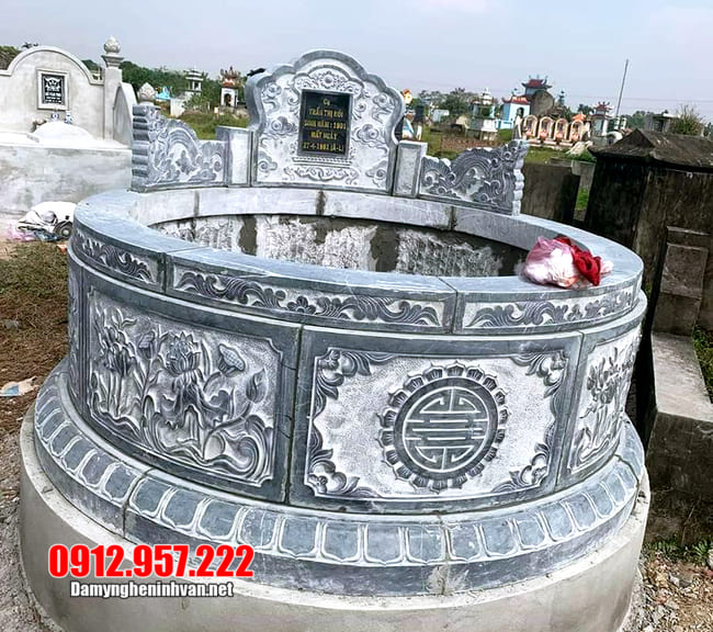 mẫu mộ tròn đá xanh đẹp nhất Mẫu mộ đá xanh thanh hóa đẹp nhất 2020 - Mẫu mộ đá xanh đẹp