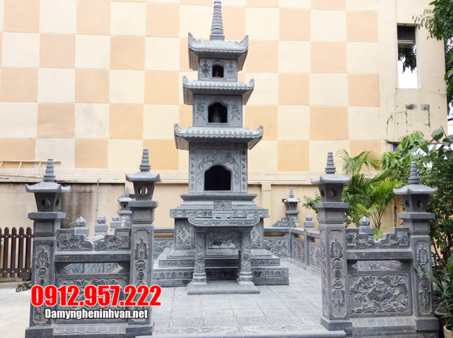 mộ tháp bằng đá xanh Mẫu mộ đá xanh thanh hóa đẹp nhất 2020 - Mẫu mộ đá xanh đẹp
