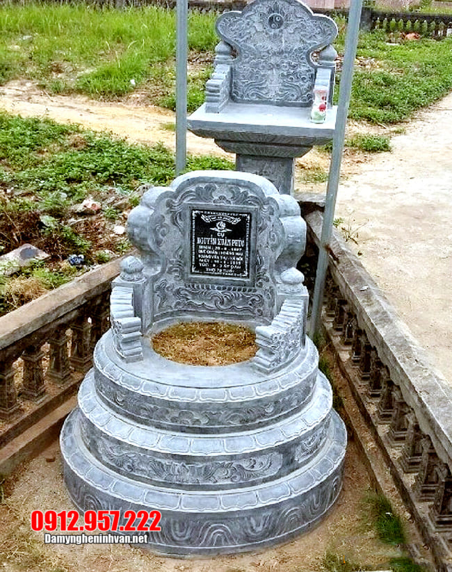 mộ tròn bằng đá xanh Mẫu mộ đá xanh thanh hóa đẹp nhất 2020 - Mẫu mộ đá xanh đẹp