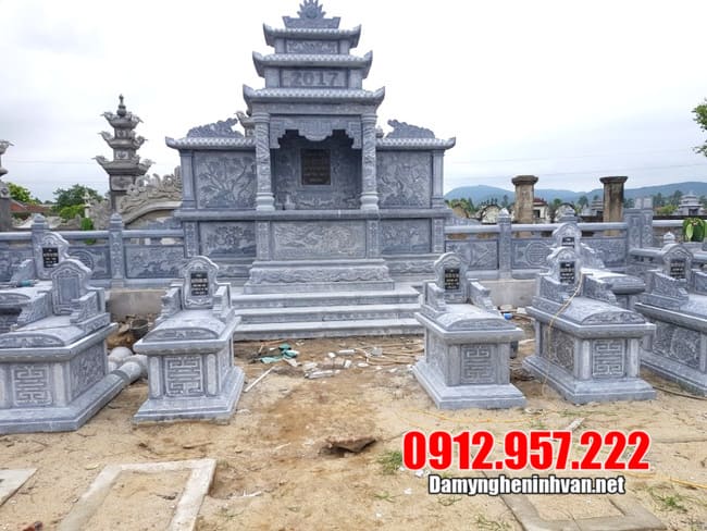 Lăng mộ đẹp bằng đá xanh – Mẫu lăng mộ đá đẹp tại Ninh Vân