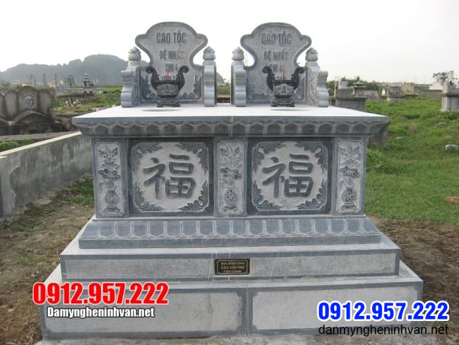 Mộ đôi bằng đá đẹp tại Hưng Yên – Địa chỉ làm mộ đôi đá tại Hưng Yên