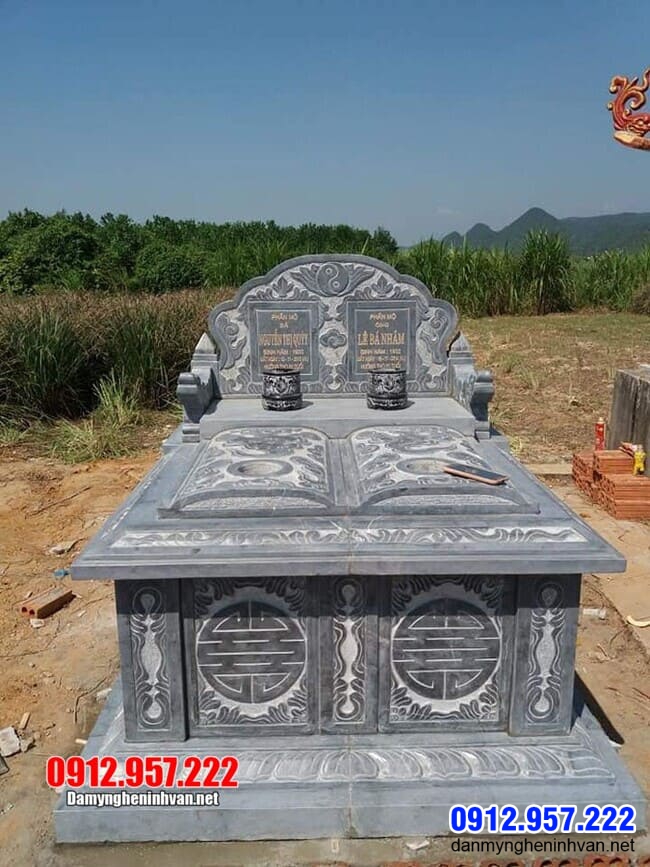 Mẫu mộ đôi bằng đá tại Bình Thuận – Lắp đặt mộ đá đôi tại Bình Thuận