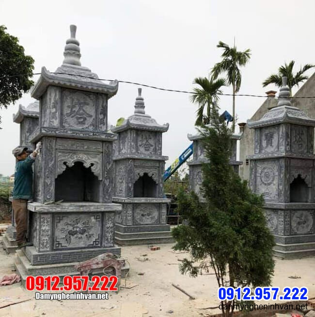 Mẫu tháp mộ bằng đá để hũ tro cốt tại Bạc Liêu Các mẫu tháp đá để tro cốt đẹp lắp đặt tại Bạc Liêu - Sóc Trăng - Cà Mau