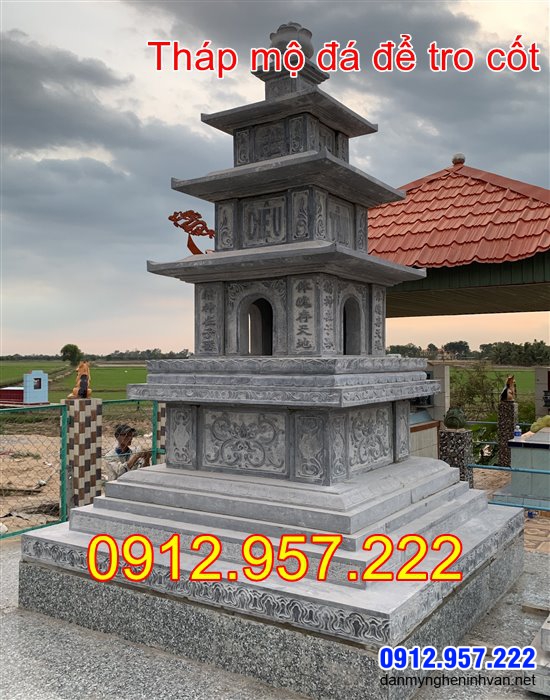 Mẫu tháp mộ bằng đá để hũ tro cốt tại Cà Mau Các mẫu tháp đá để tro cốt đẹp lắp đặt tại Bạc Liêu - Sóc Trăng - Cà Mau