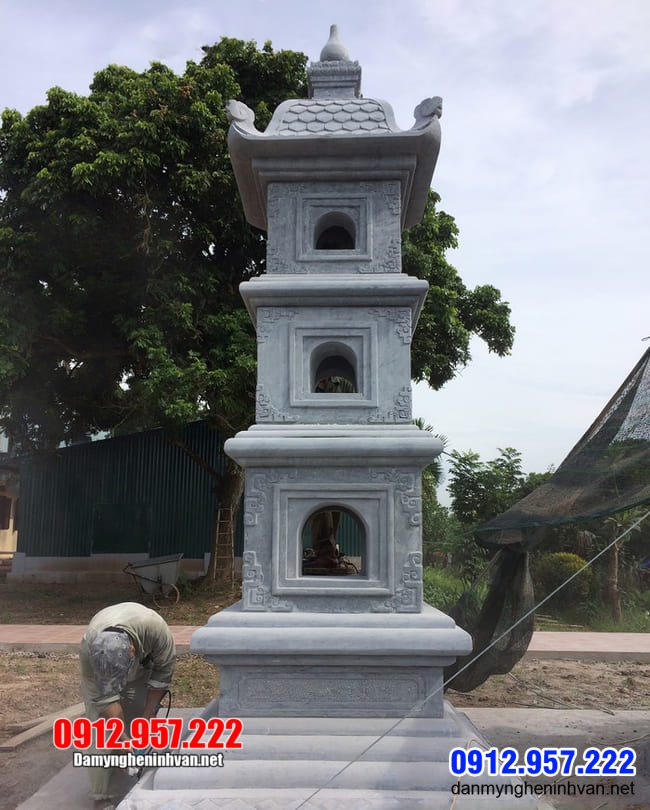 Mẫu tháp mộ đẹp để hũ tro cốt tại Cà Mau Các mẫu tháp đá để tro cốt đẹp lắp đặt tại Bạc Liêu - Sóc Trăng - Cà Mau