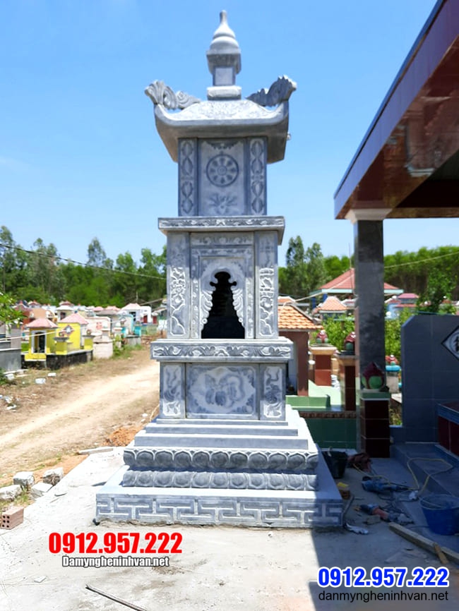 Tháp đẹp để hũ tro cốt tại Bạc Liêu Các mẫu tháp đá để tro cốt đẹp lắp đặt tại Bạc Liêu - Sóc Trăng - Cà Mau