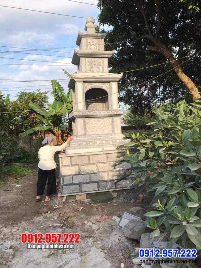 Tháp đá đẹp để hũ tro cốt tại Sóc Trăng Các mẫu tháp đá để tro cốt đẹp lắp đặt tại Bạc Liêu - Sóc Trăng - Cà Mau