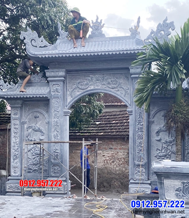 cổng tam quan bằng đá tại Thái Bình đẹp