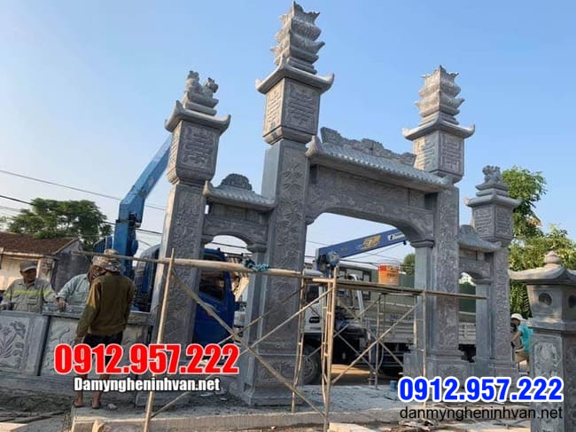 mẫu cổng đá nhà thờ họ tại Thái Nguyên