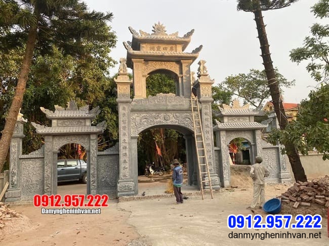 mẫu cổng tam quan đá đẹp tại Thái Bình