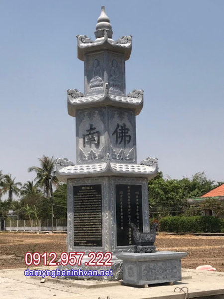 Lắp đặt tháp mộ bằng đá để tro cốt đẹp nhất tại Hậu Giang