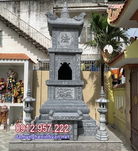 lắp đặt mộ tháp đá tại Hậu Giang
