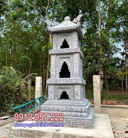 tháp mộ bằng đá để tro cốt đẹp nhất tại Hậu Giang