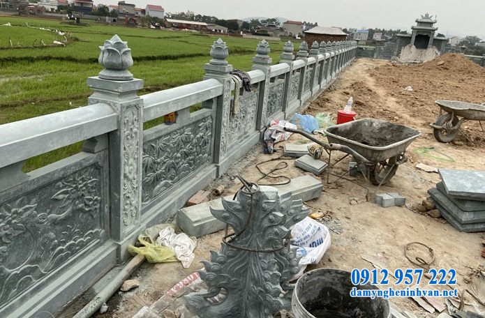 Xây dựng lan can đá khu lăng mộ