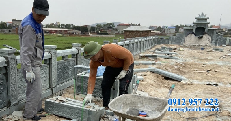 Thi công kiến trúc khu lăng mộ tại Bắc Giang